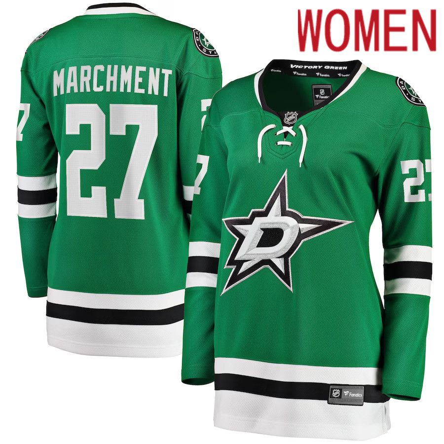 Women Dallas Stars #27 Mason Marchment Fanatics Branded Kelly Green Home Breakaway Player NHL Jersey